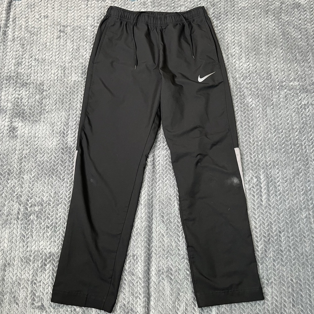 Nike Track Pants Mens Medium Black Dri-Fit Woven Relaxed Straight Leg Drawstring